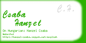csaba hanzel business card